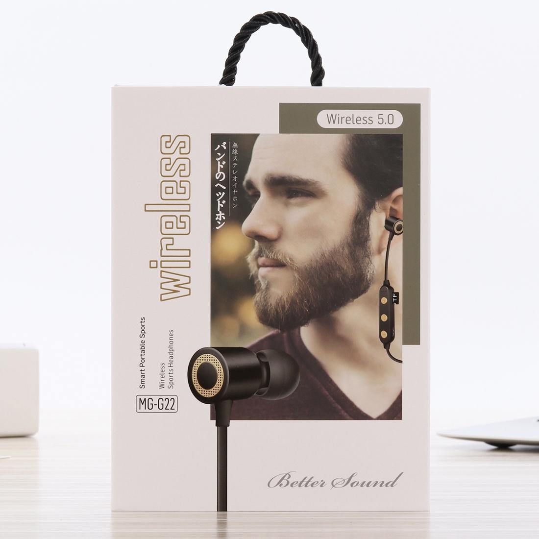 Wireless Magnetic Headphones with TF Card Support – Portable Bluetooth Neckband Headset – Black