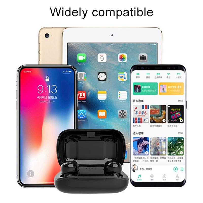 Waterproof Touch Wireless Bluetooth Earphones with Charging Box – True Wireless, Black