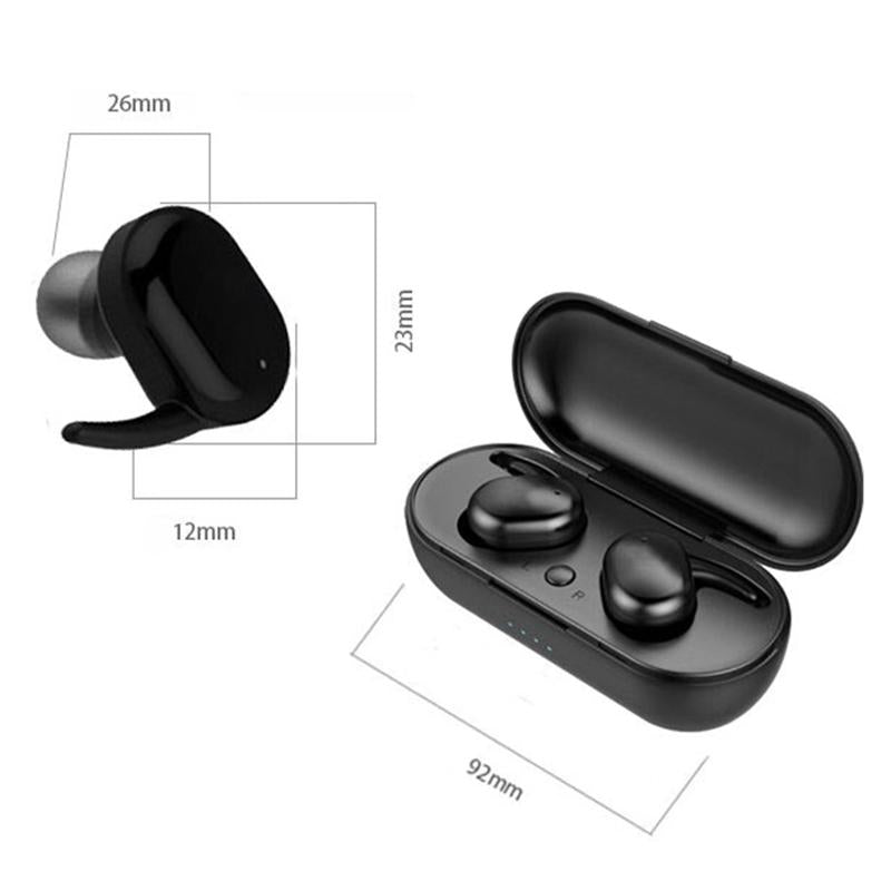 Waterproof Touch Wireless Bluetooth Earphones with Charging Box – True Wireless, Black