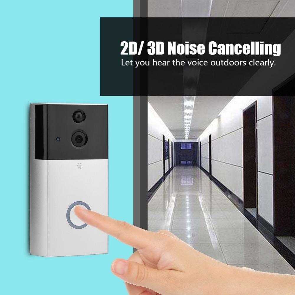HD 720P Smart WiFi Video Doorbell – Motion Detection, Night Vision, Intercom, TF Card Support – iOS & Android App – Black