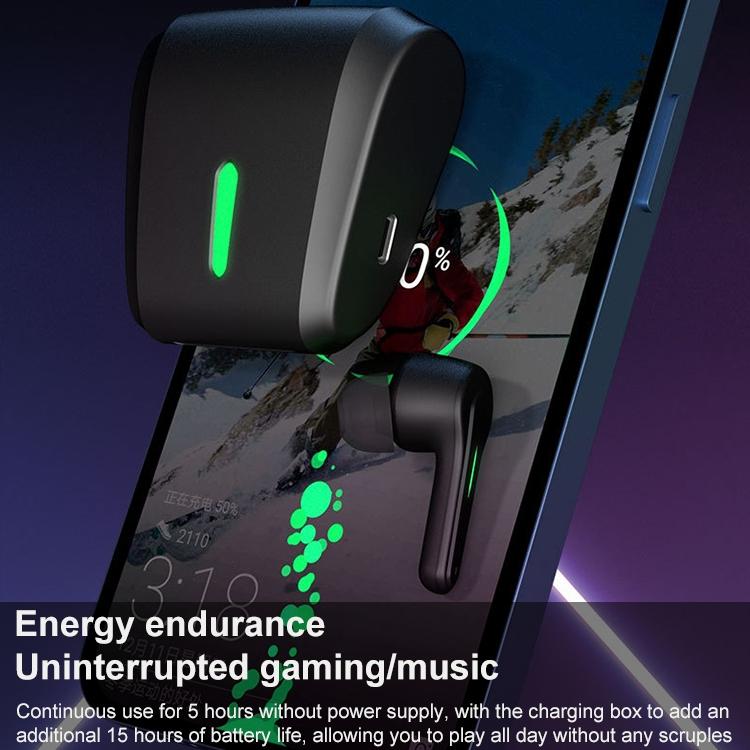 Wireless Gaming Earphones with Low Latency – True Wireless Bluetooth, Black