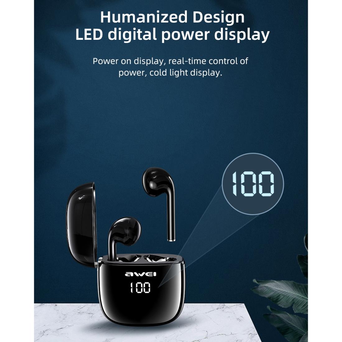 T28P Wireless TWS Sports Headset – Bluetooth 5.0, LED Display, Charging Case, Sweatproof, Low Latency