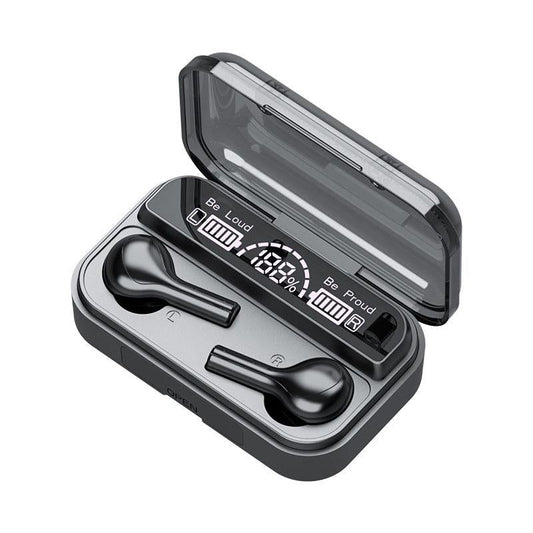 Touch Control Bluetooth Earphones with Noise Cancellation & Charging Case – Wireless Earbuds, Black