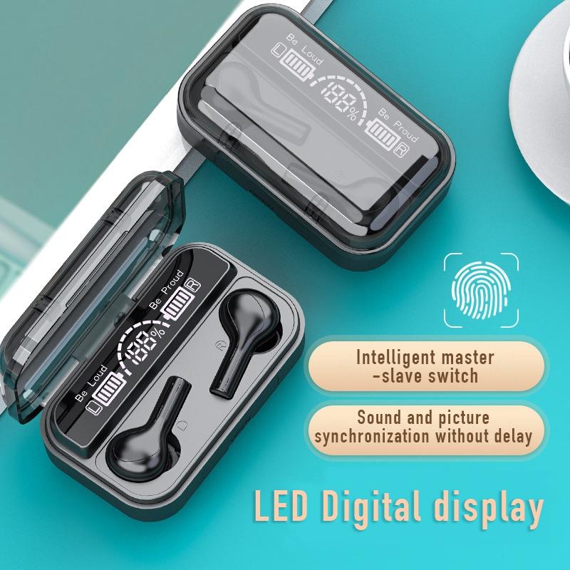 Touch Control Bluetooth Earphones with Noise Cancellation & Charging Case – Wireless Earbuds, Black
