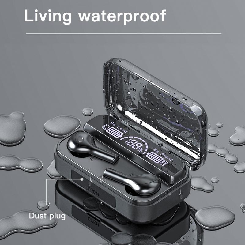 Touch Control Bluetooth Earphones with Noise Cancellation & Charging Case – Wireless Earbuds, Black