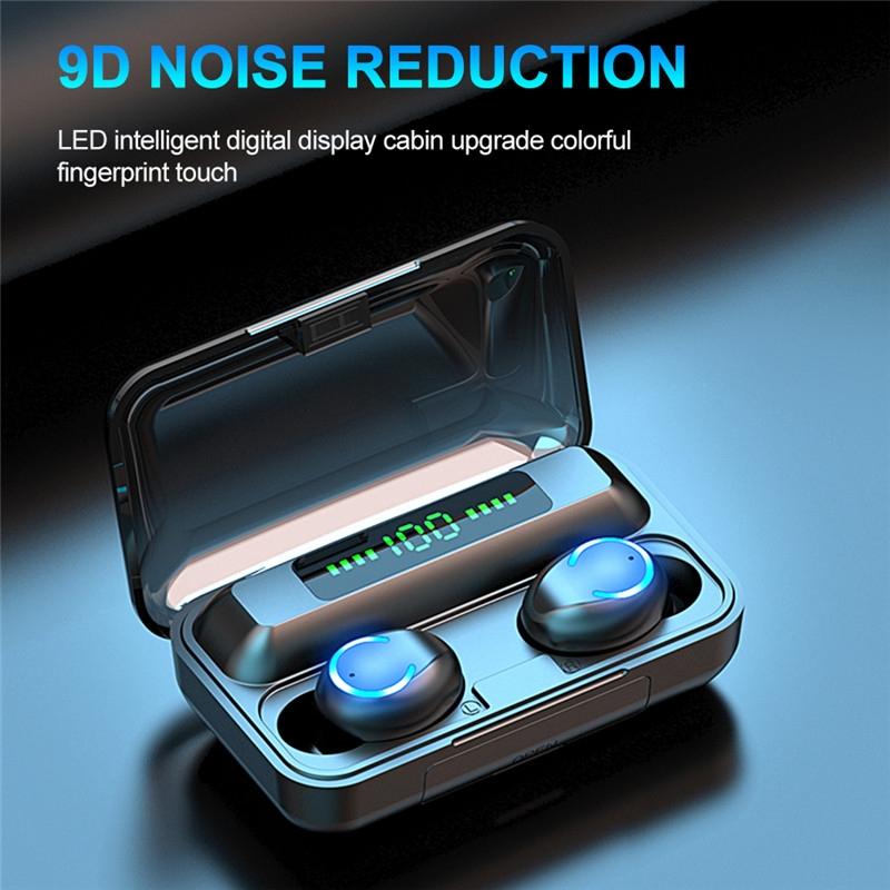 Wireless Noise-Cancelling Earbuds with Charging Case – Deep Bass, Touch Control, Long Battery Life – Black