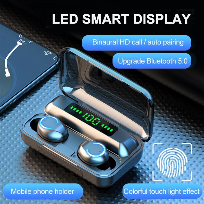 Wireless Noise-Cancelling Earbuds with Charging Case – Deep Bass, Touch Control, Long Battery Life – Black