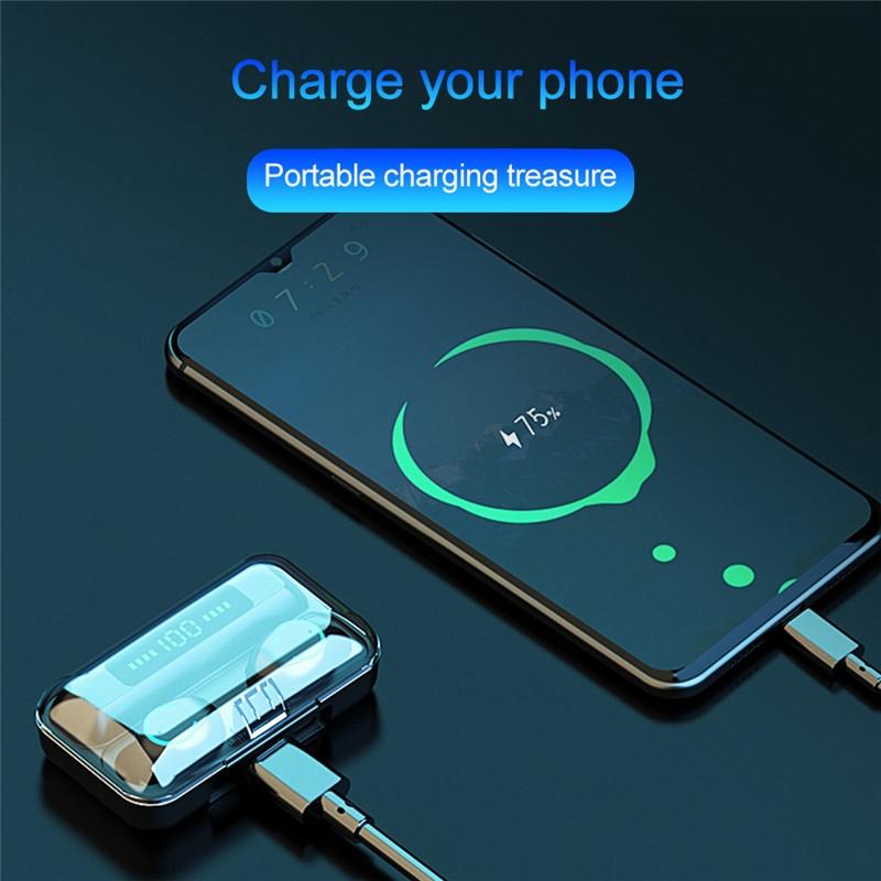 Wireless Noise-Cancelling Earbuds with Charging Case – Deep Bass, Touch Control, Long Battery Life – Black