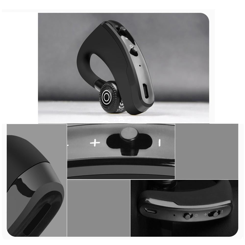 V9 Wireless Bluetooth Headset with Mic for Drivers – Hands-Free, Noise-Cancelling, Black
