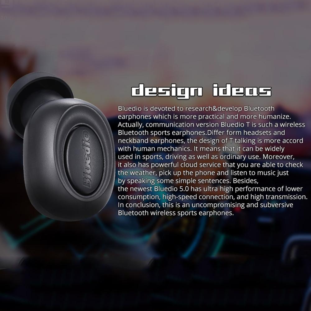Wireless In-Ear Bluetooth 5.0 Headset – Noise-Cancelling Earbuds with USB Charging Cable – Black