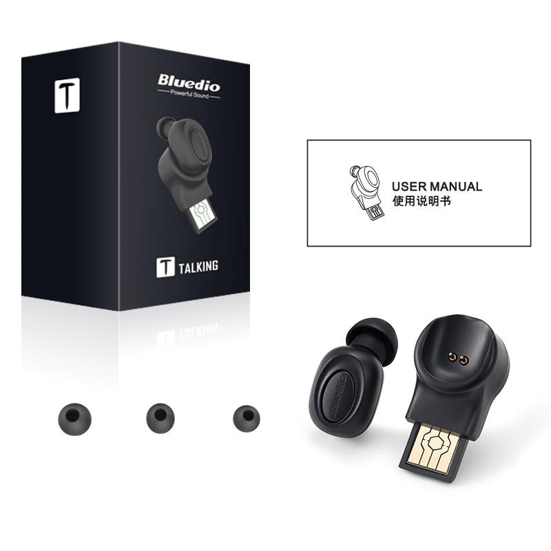 Wireless In-Ear Bluetooth 5.0 Headset – Noise-Cancelling Earbuds with USB Charging Cable – Black