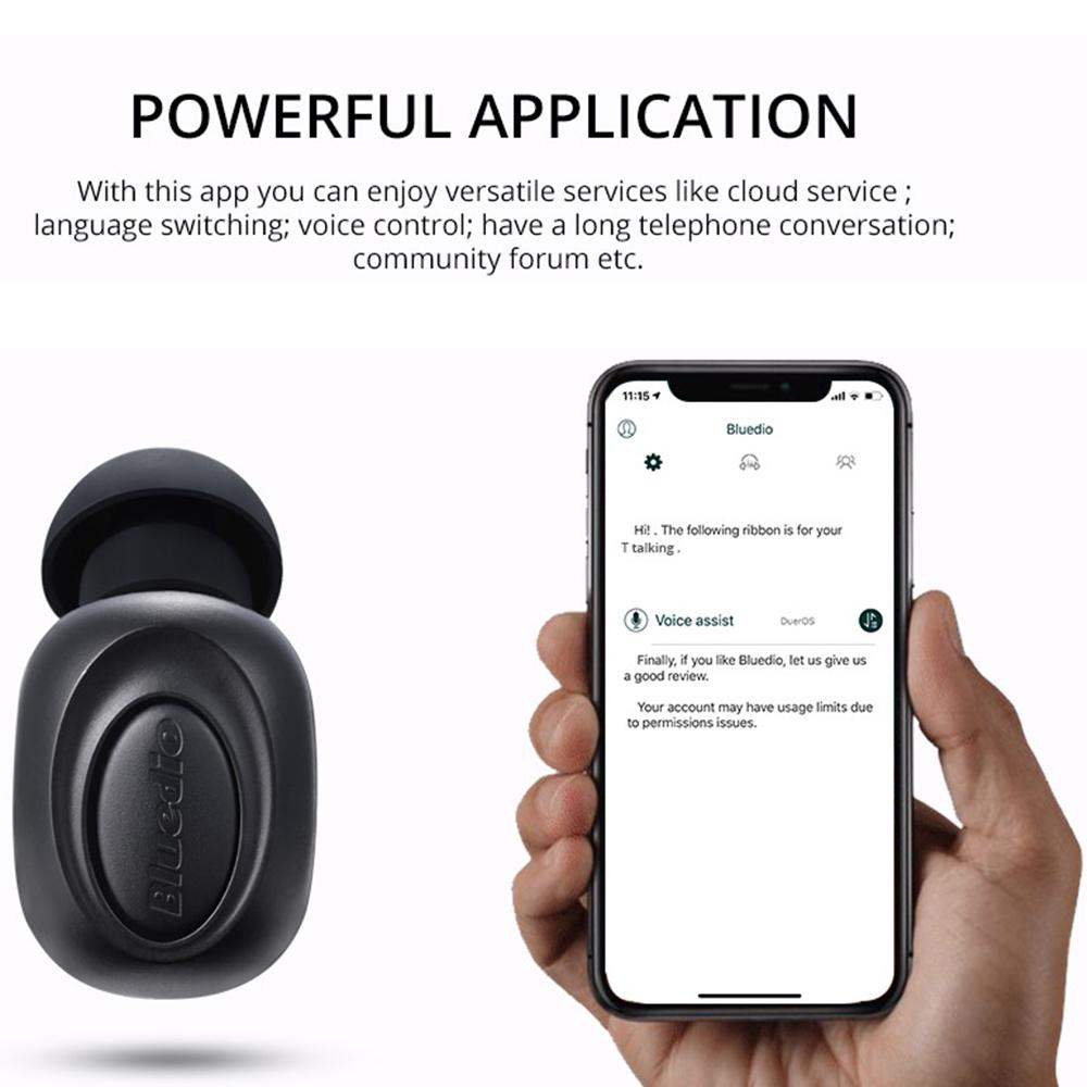 Wireless In-Ear Bluetooth 5.0 Headset – Noise-Cancelling Earbuds with USB Charging Cable – Black