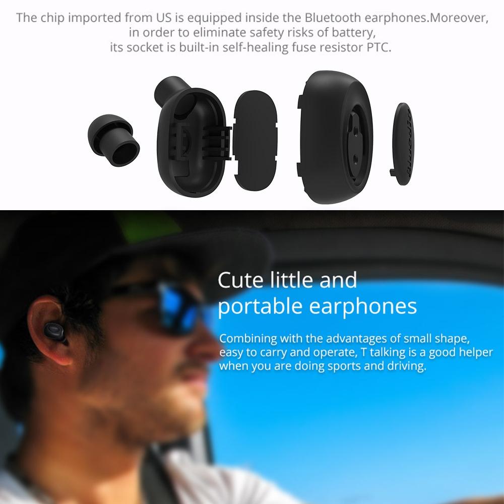Wireless In-Ear Bluetooth 5.0 Headset – Noise-Cancelling Earbuds with USB Charging Cable – Black