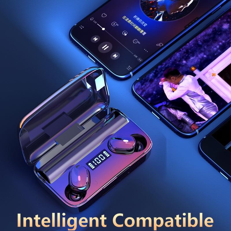 Wireless Noise-Cancelling Earbuds with LED Display & Magnetic Charging Case – Bluetooth 5.3, Hi-Fi Sound