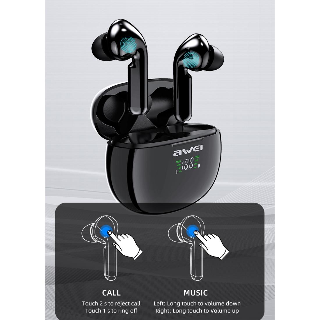 T15P Wireless Sports Headset with LED Display – Bluetooth 5.0, Charging Case, Sweatproof, Clear Sound, Long Battery Life