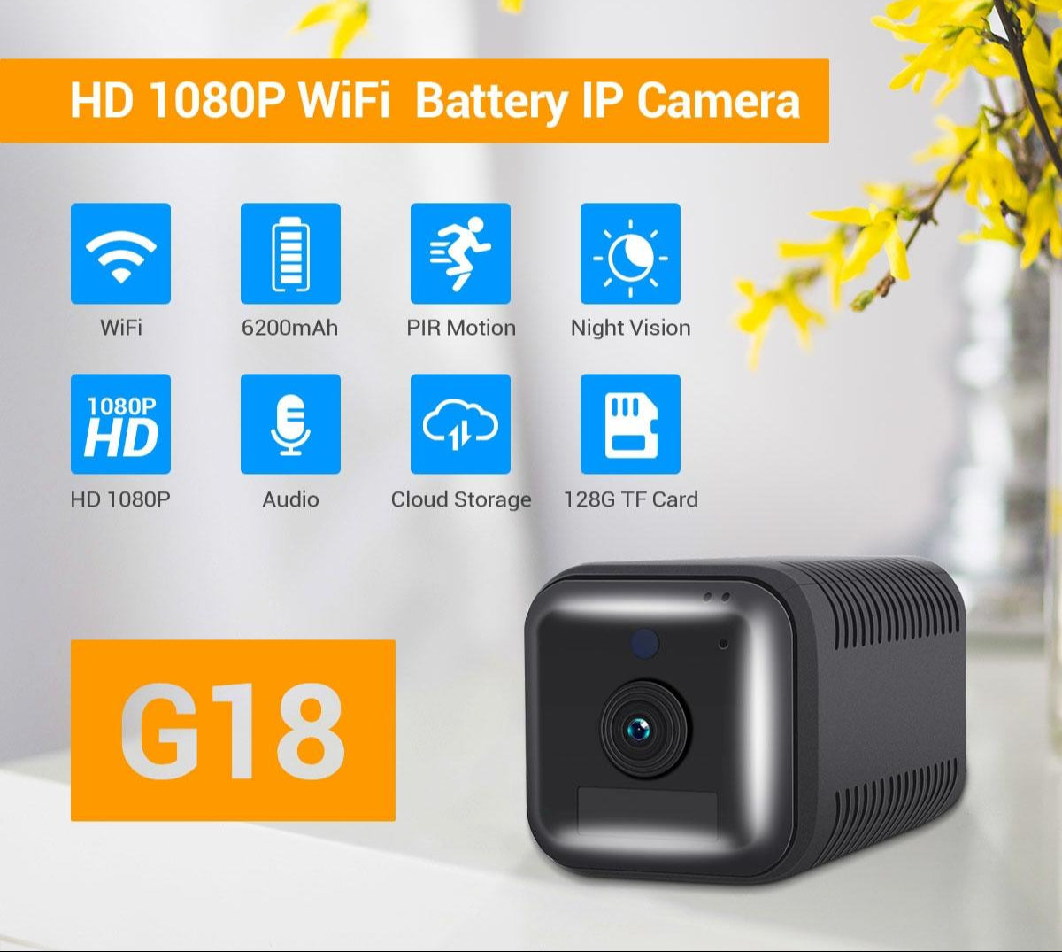 1080P Full HD WiFi Security Camera – Night Vision, Two-Way Audio, Motion Detection, Indoor/Outdoor Surveillance
