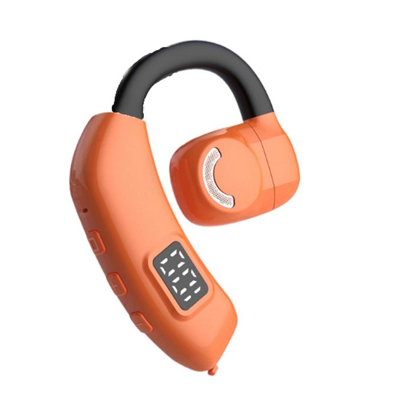 Wireless Bluetooth Earbuds with Digital LED Display – Stereo Sound, Touch Control, Long Battery – Orange