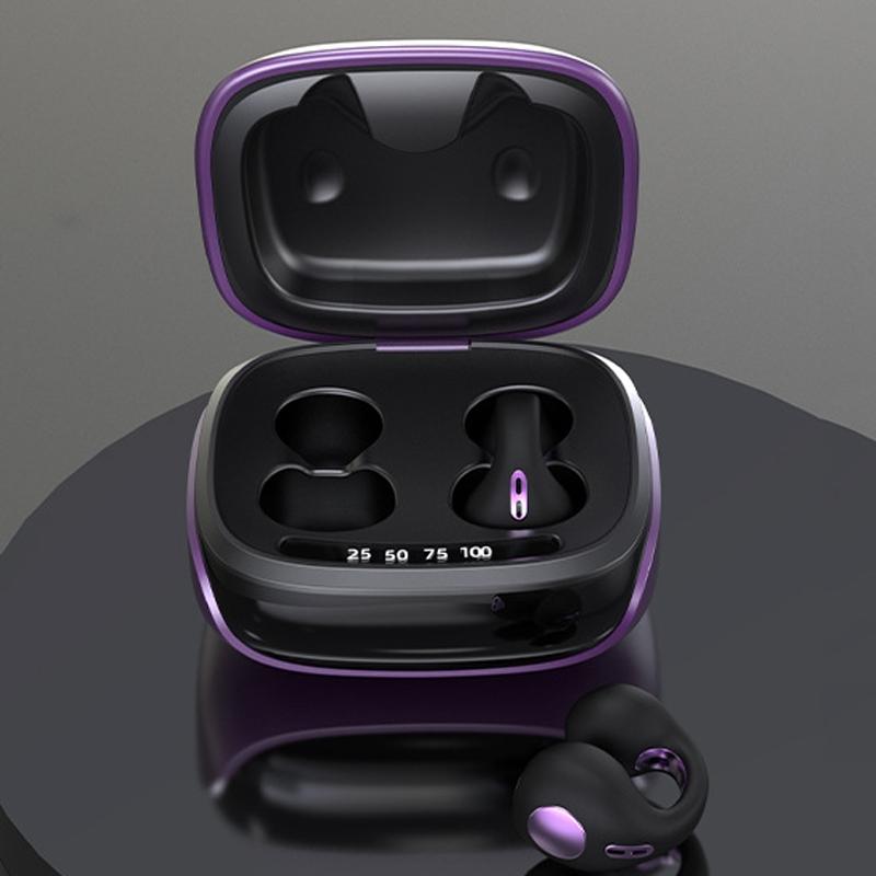 Wireless Bone Conduction Bluetooth Headset – Clip-On Open-Ear Design with Noise Reduction – Skin Tone