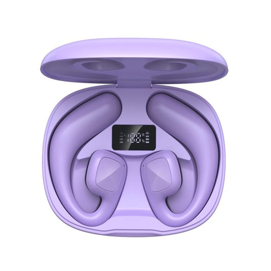 Wireless TWS Bluetooth Earbuds – Air Conduction Technology, Open-Ear Design, Purple. Lightweight & Comfortable Fit