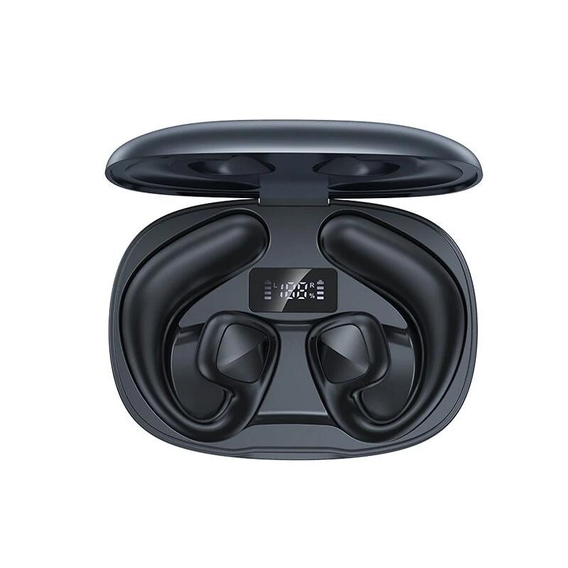 Wireless TWS Bluetooth Earbuds – Air Conduction Technology, Open-Ear Design, Purple. Lightweight & Comfortable Fit