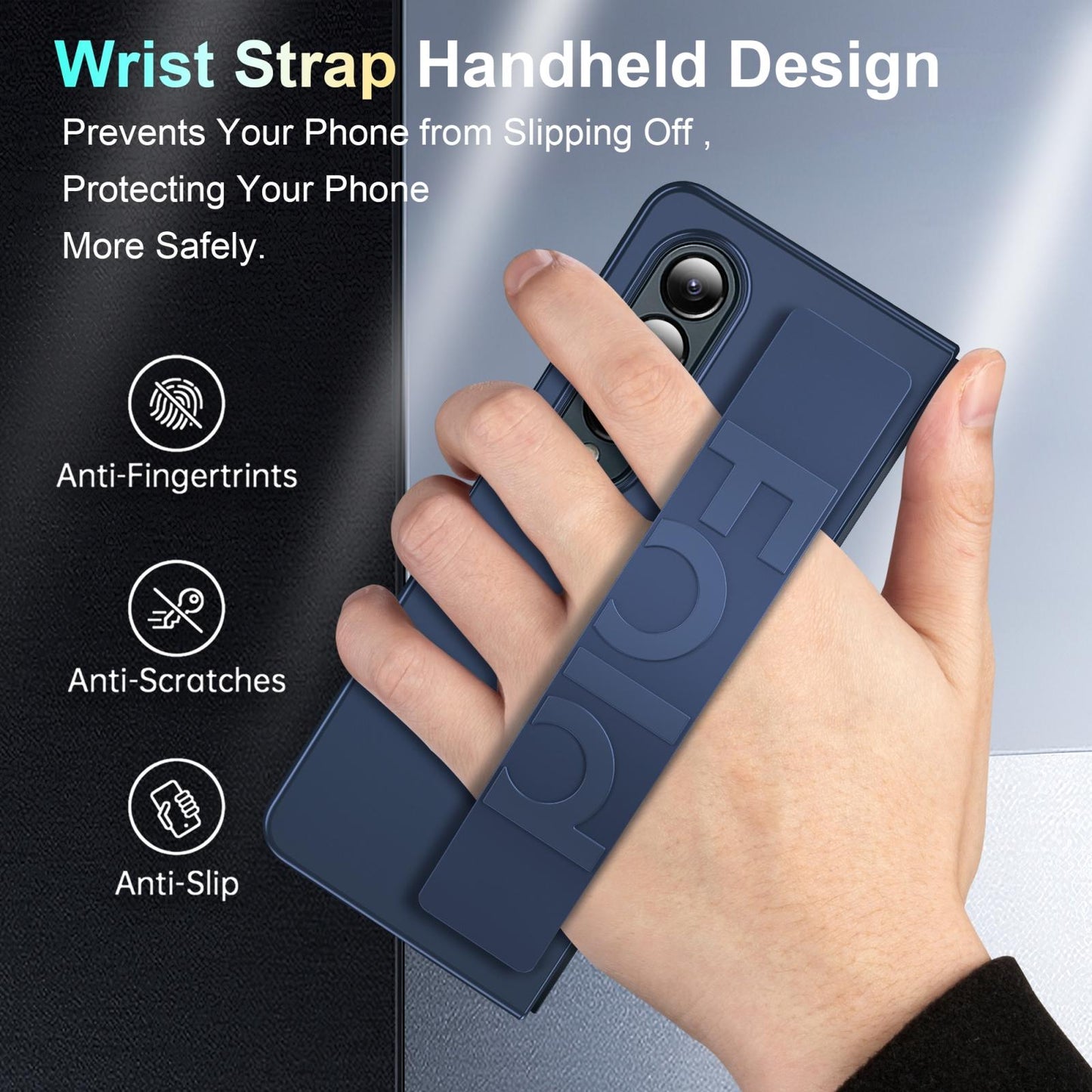 Silicone Wristband Case for Samsung Galaxy Z Fold4 5G – Foldable Matte Clear Protective Cover