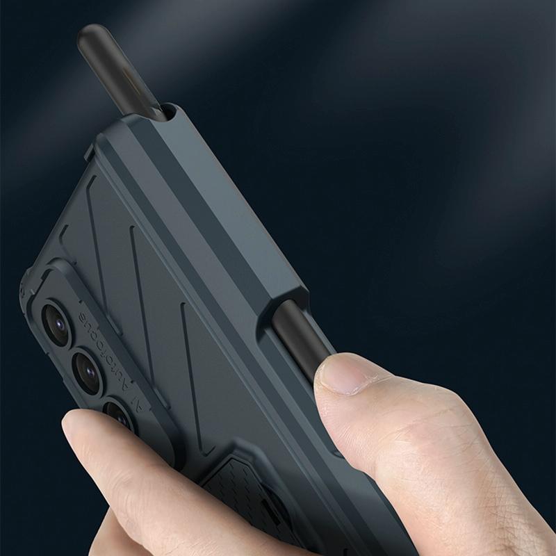 Samsung Galaxy Z Fold4 5G Magnetic Armor Case with Push Pen Slot – Shockproof Protection – Black
