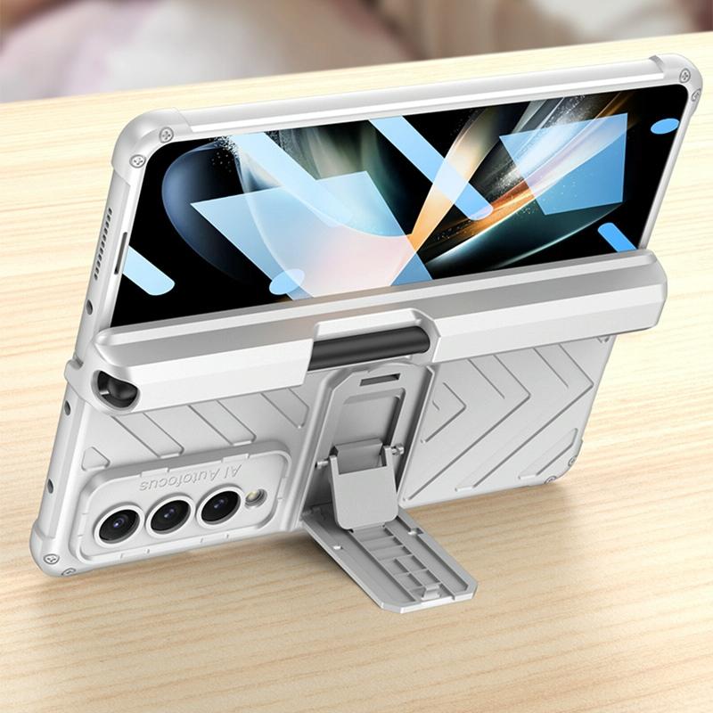 Samsung Galaxy Z Fold4 5G Magnetic Armor Case with Push Pen Slot – Shockproof Protection – Black