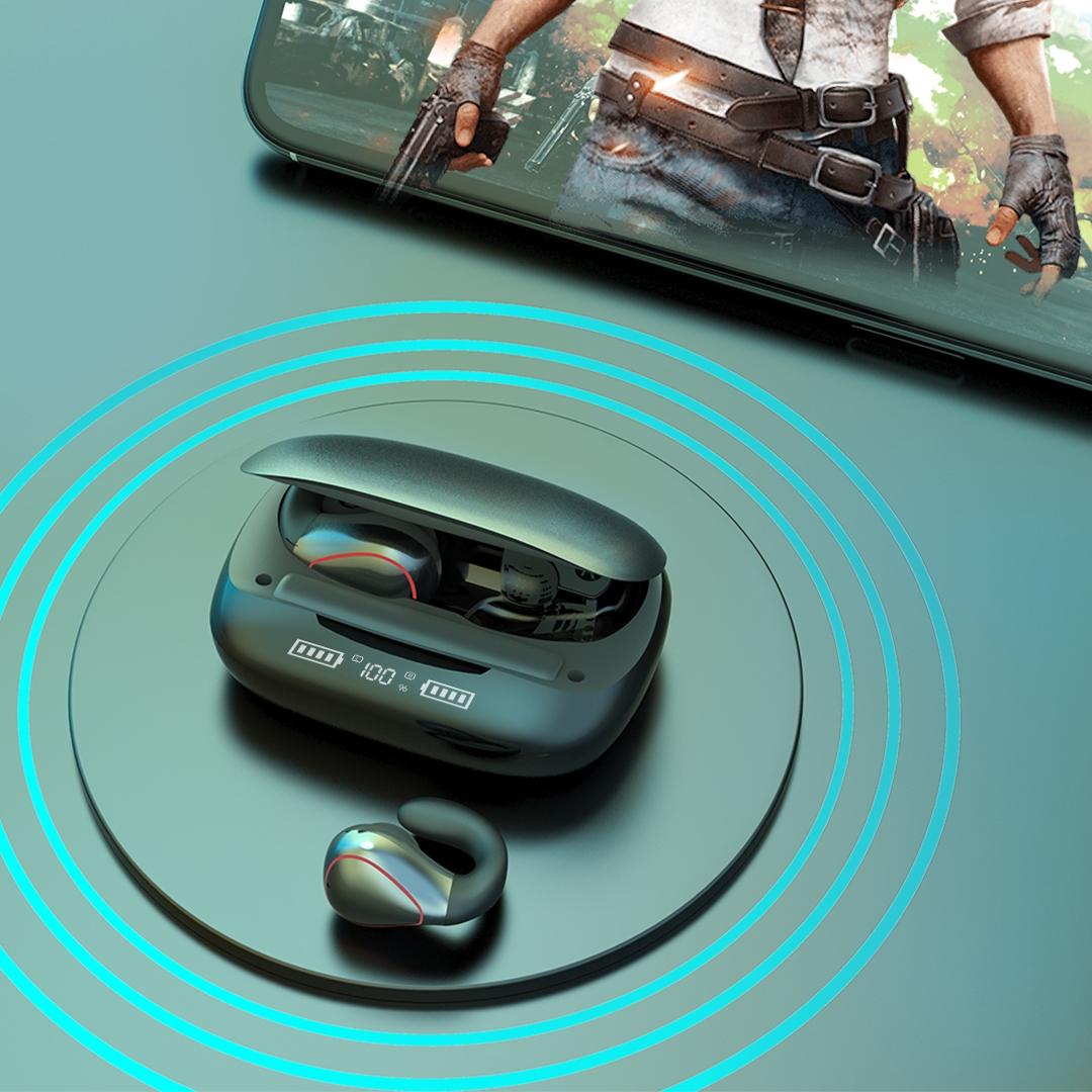 T20 TWS Wireless Bluetooth Earphones with LED Display & Charging Box – In-Ear Stereo Earbuds (Champagne Gold)