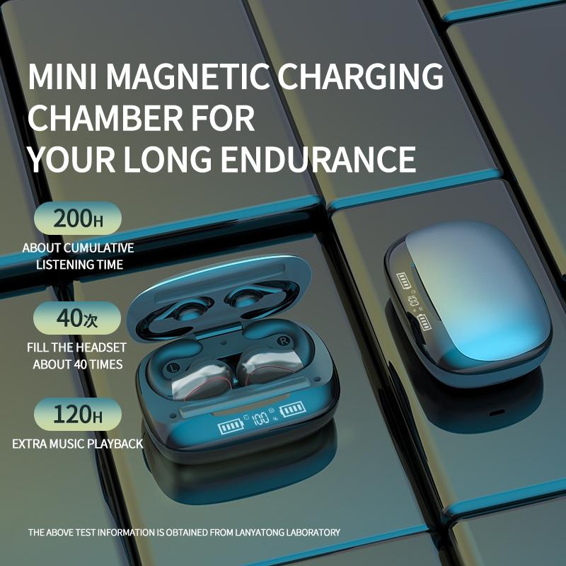 T20 TWS Wireless Bluetooth Earphones with LED Display & Charging Box – In-Ear Stereo Earbuds (Champagne Gold)