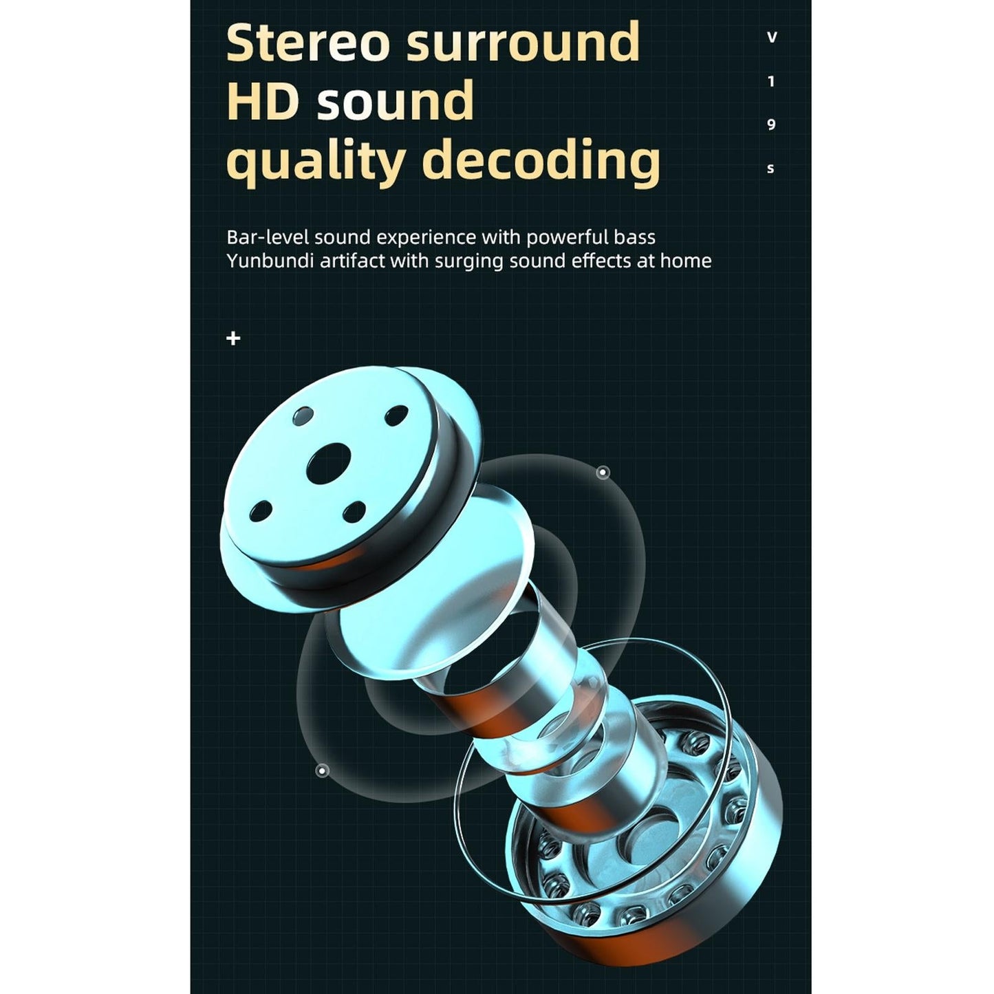 Bluetooth 5.0 Business Earphone with Fingerprint Touch Control – Blue