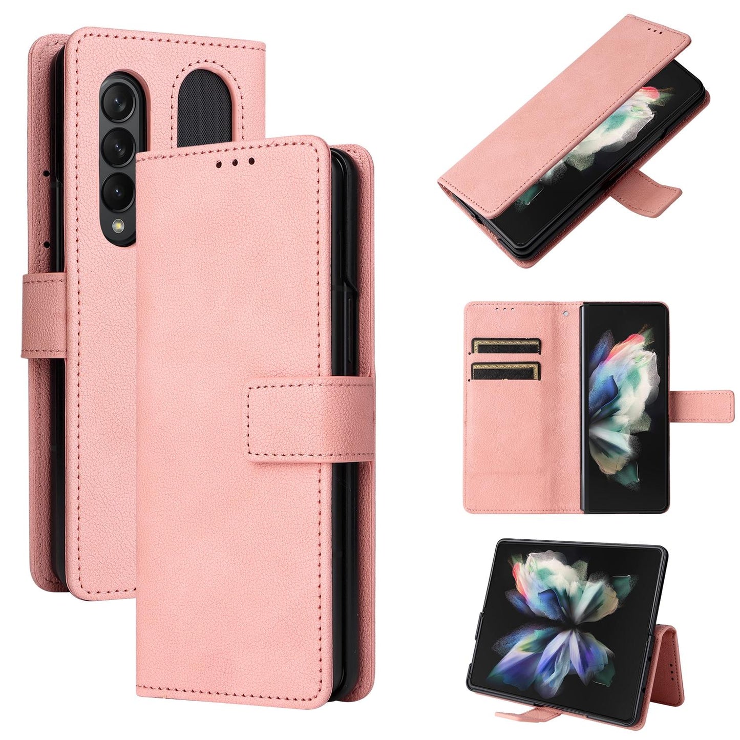 Samsung Galaxy Z Fold4 5G Leather Flip Case with S Pen Holder – Premium PU Cover – Brown