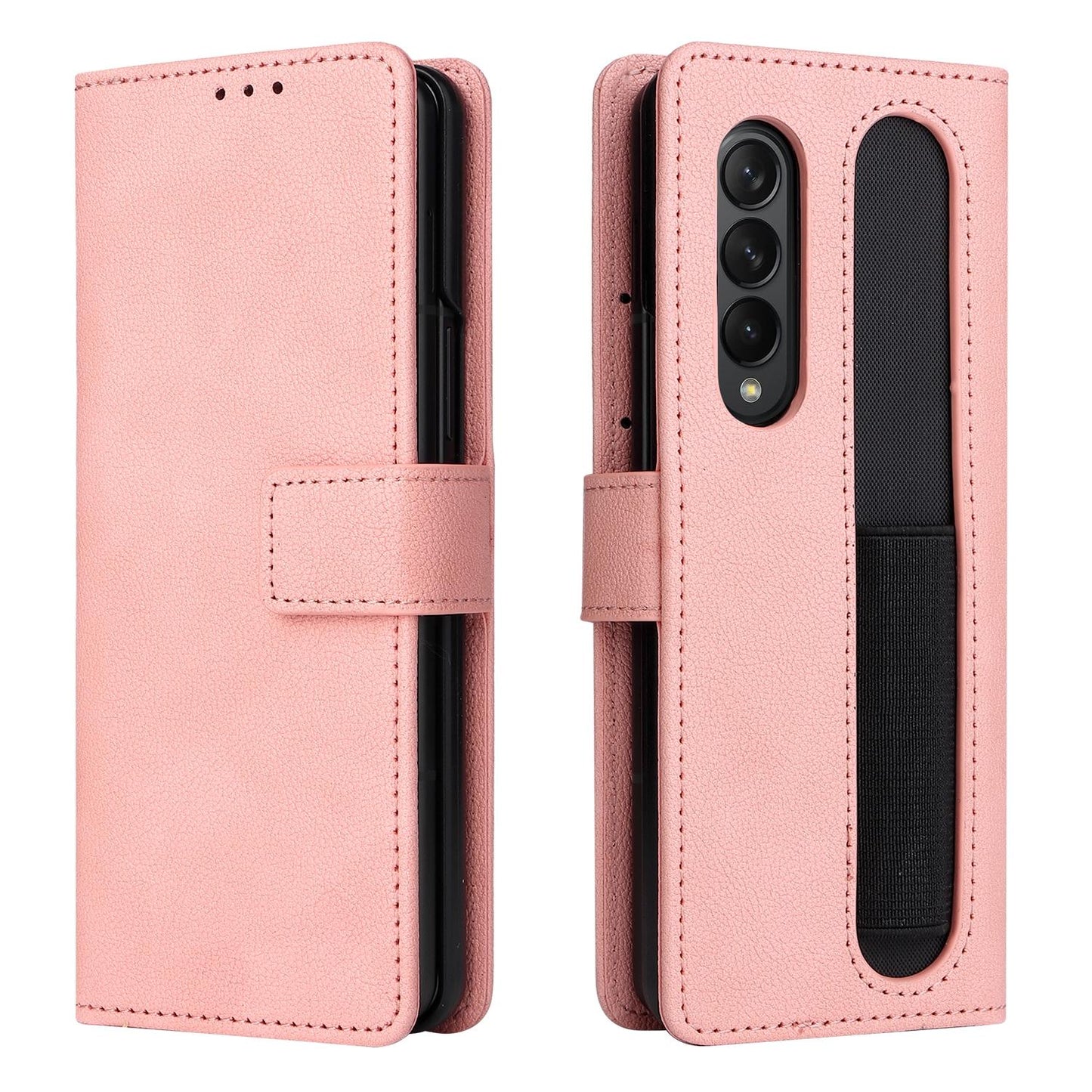 Samsung Galaxy Z Fold4 5G Leather Flip Case with S Pen Holder – Premium PU Cover – Brown