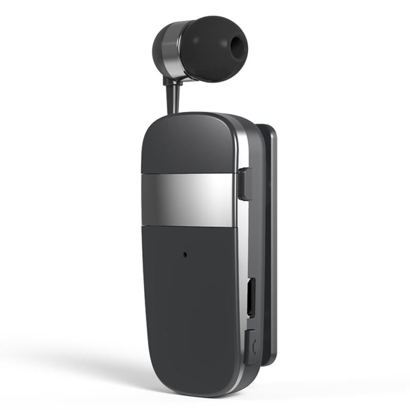 Wireless Bluetooth Earphone with Vibration Reminder – Hands-Free Mono Headset for Phone Calls, Gray