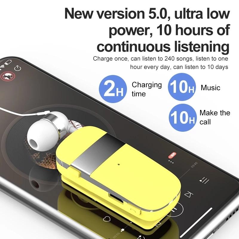 Wireless Bluetooth Earphone with Vibration Reminder – Hands-Free Mono Headset for Phone Calls, Gray