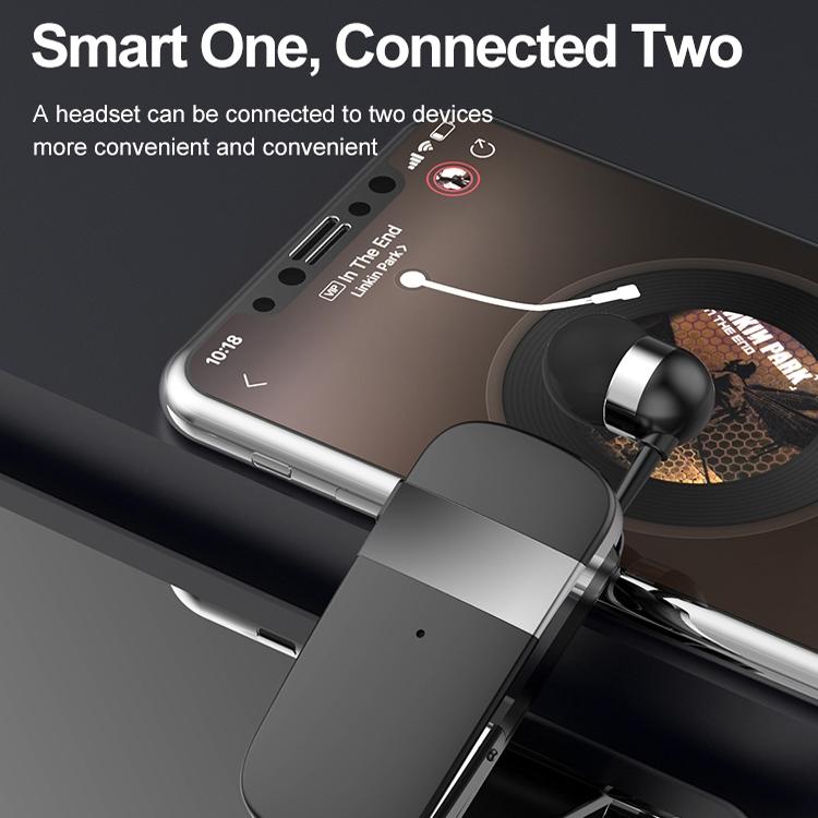 Wireless Bluetooth Earphone with Vibration Reminder – Hands-Free Mono Headset for Phone Calls, Gray