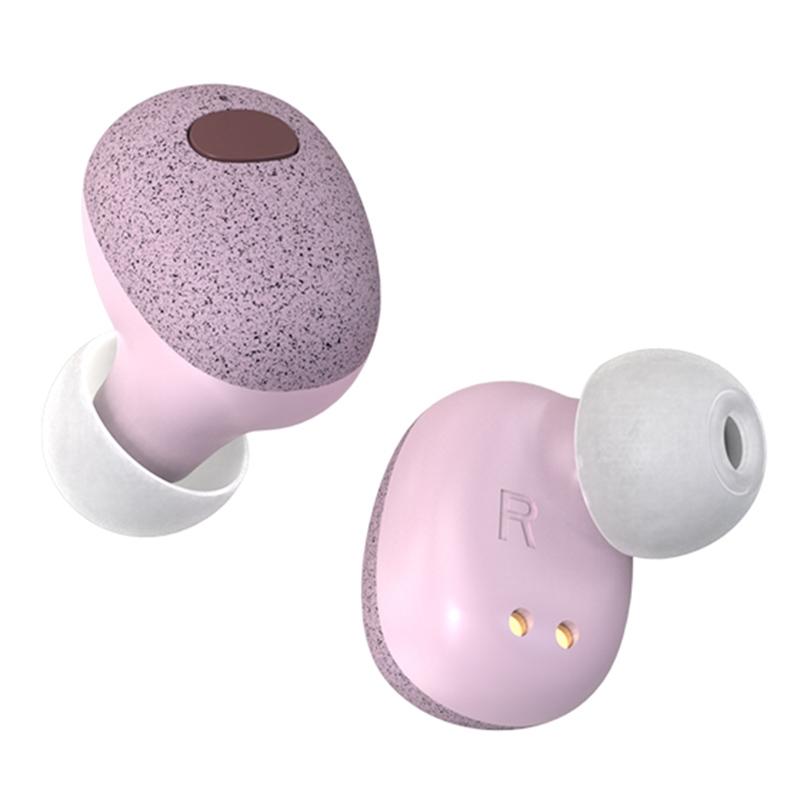 Wireless Bluetooth Earphones with 5D Sound & Magnetic Charging Case – Hi-Fi Stereo Earbuds (Cherry Blossom Pink)