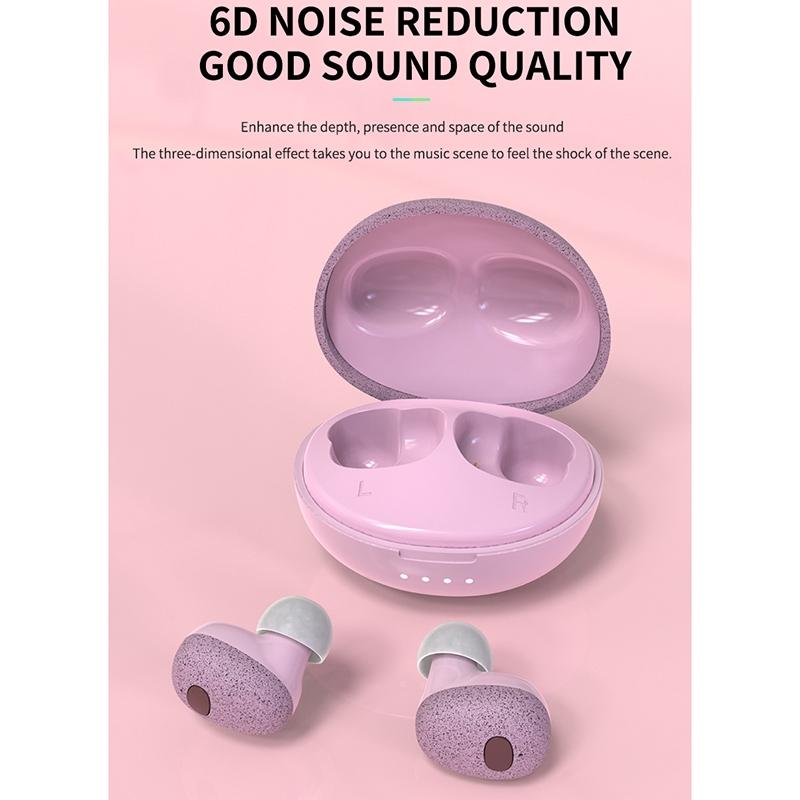 Wireless Bluetooth Earphones with 5D Sound & Magnetic Charging Case – Hi-Fi Stereo Earbuds (Cherry Blossom Pink)
