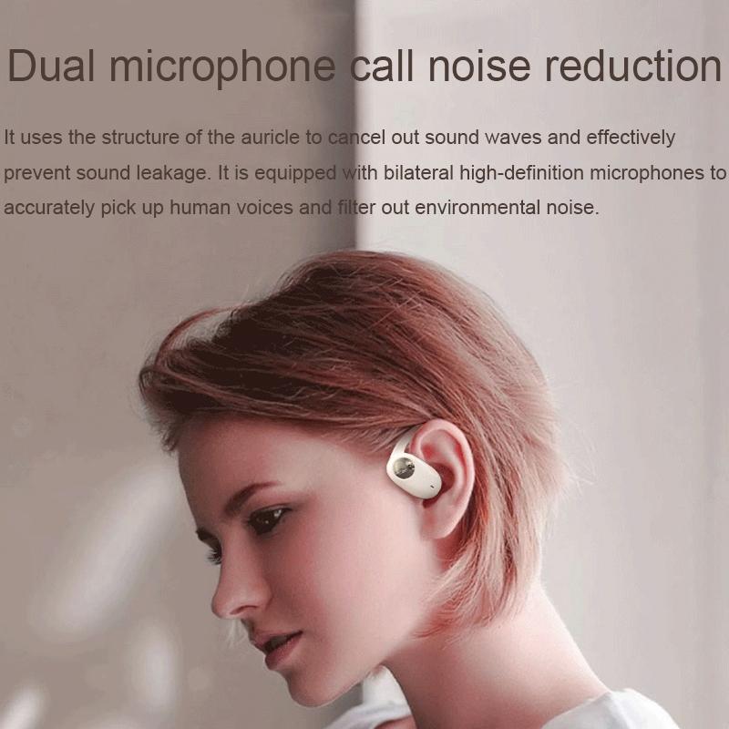 Skin-Colour Wireless Dual-Mic Bluetooth Earphones – Noise Reduction & LED Display Earbuds