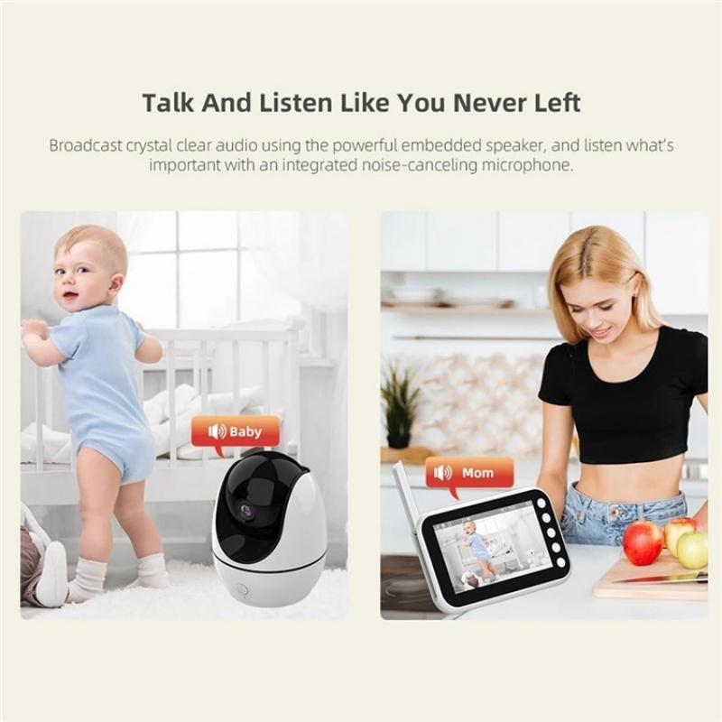 4.5″ Video Baby Monitor with Two-Way Voice, Temperature Display & Music Player | Night Vision & Lullabies