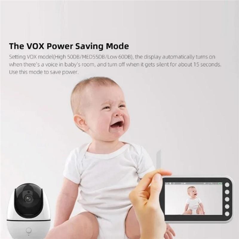 4.5″ Video Baby Monitor with Two-Way Voice, Temperature Display & Music Player | Night Vision & Lullabies