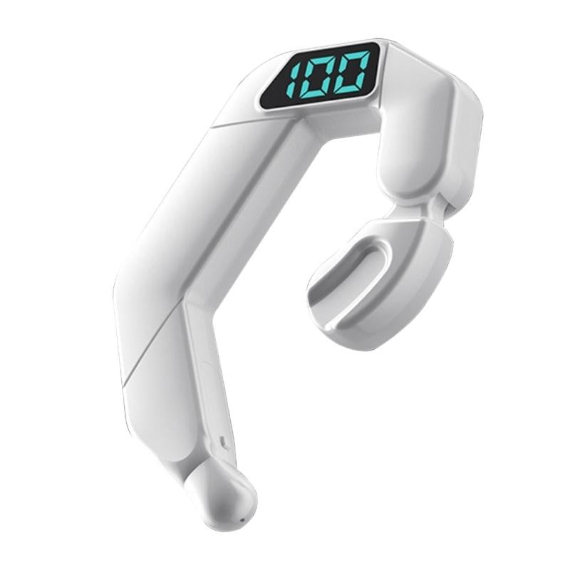 Pink Bone Conduction Bluetooth Headset with Digital Display – Sporty, Wireless & Open-Ear Design