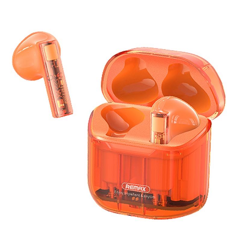 Wireless Bluetooth Headset with Low Delay and Transparent Design – Orange, In-Ear Earbuds for Gaming & Streaming