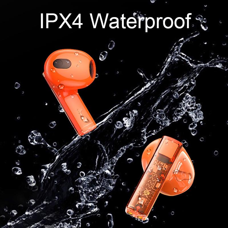 Wireless Bluetooth Headset with Low Delay and Transparent Design – Orange, In-Ear Earbuds for Gaming & Streaming