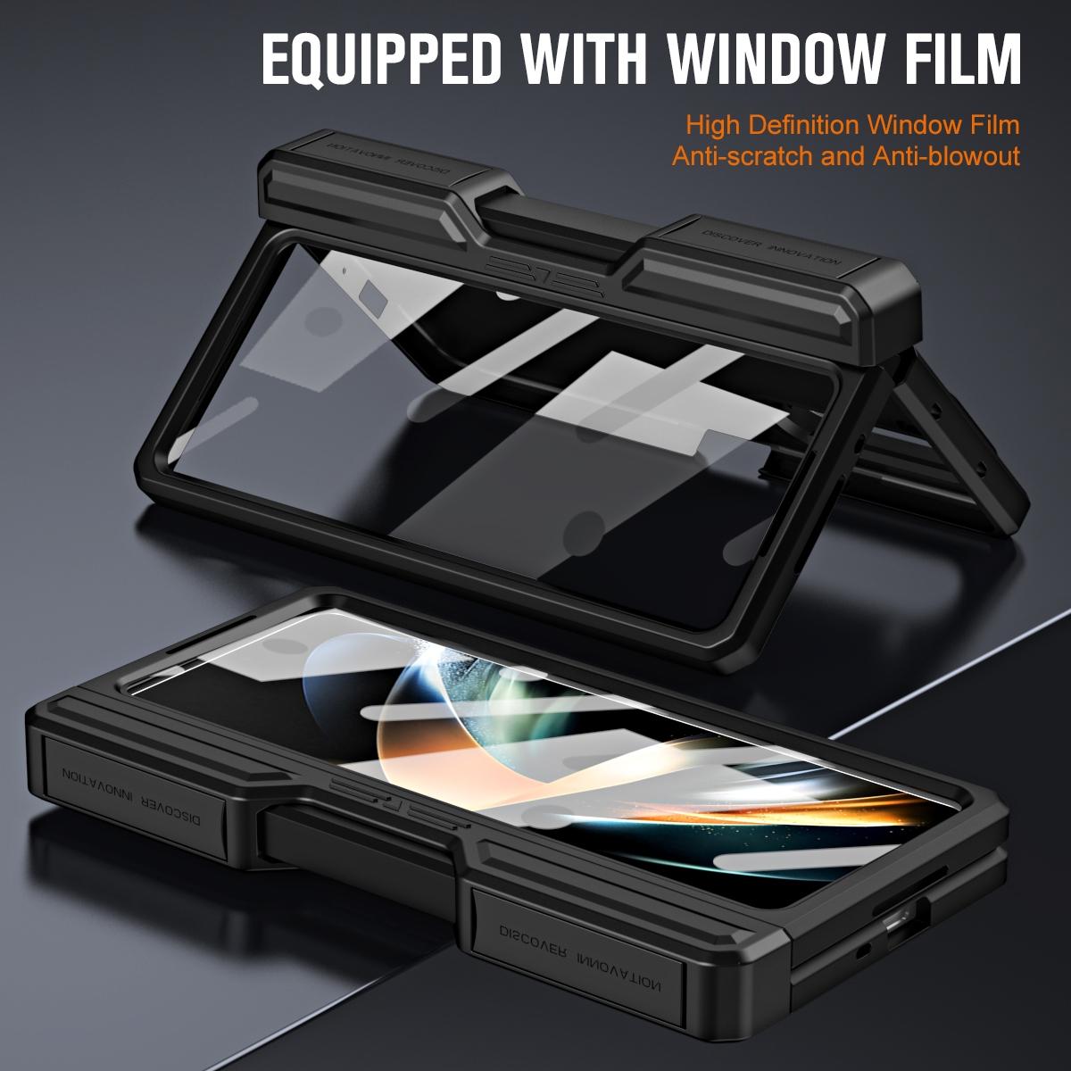 Shockproof TPU + PC Case with S Pen Holder for Samsung Galaxy Z Fold4 5G – Silver
