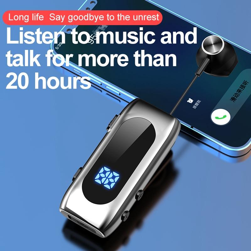 Wireless Bluetooth Earphone for Business – K55 Single-Ear Headset with Mic, Silver