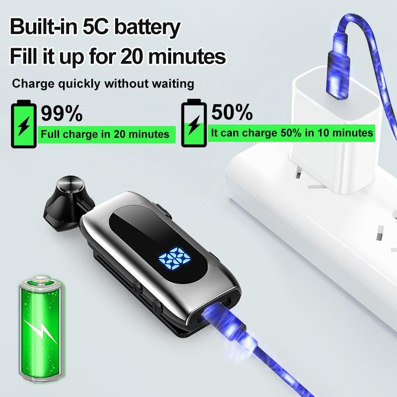 Wireless Bluetooth Earphone for Business – K55 Single-Ear Headset with Mic, Silver