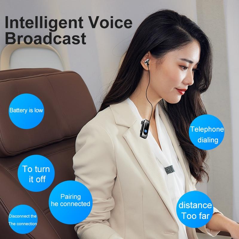 Wireless Bluetooth Earphone for Business – K55 Single-Ear Headset with Mic, Silver
