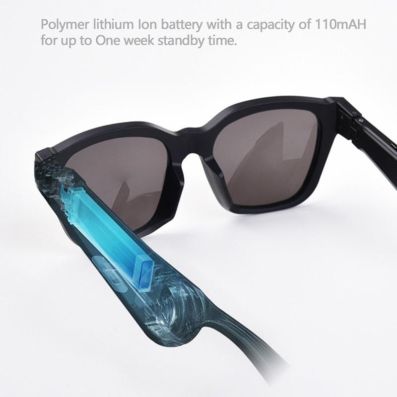 Waterproof Bluetooth Smart Glasses with Mini Binaural Earphones – Hands-Free Calling – Transparent Frame