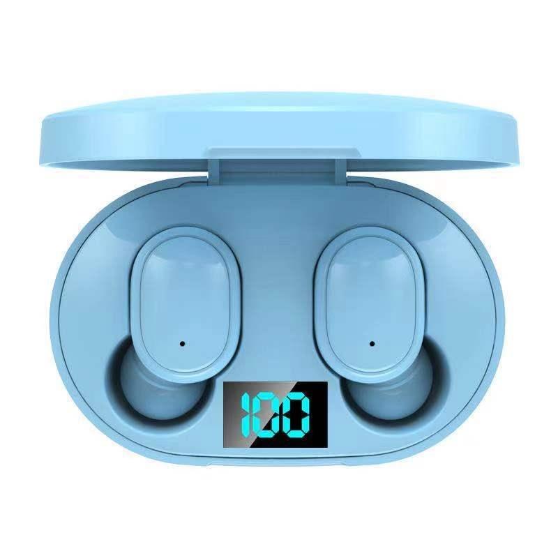 E6S TWS Wireless Bluetooth Earphones with LED Display – In-Ear Stereo Earbuds (Blue)