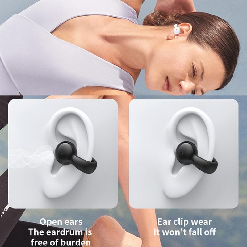 Wireless Bone Conduction Earphone – Single Ear Clamp Design, Bluetooth Headset for Hands-Free Calls, Pink
